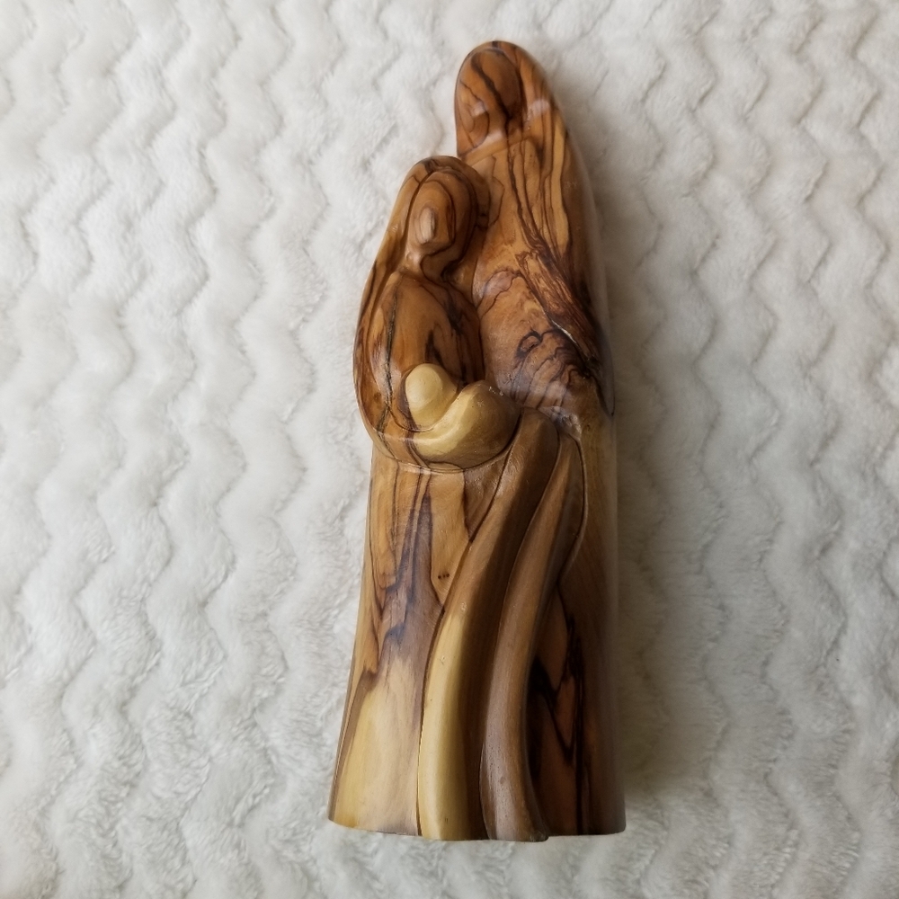 Olive Wood Biblical Holy Family Representation Hand Carved in Bethlehem